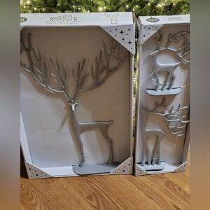 Silver Reindeer Decor Set of 3 aldi viral 2024 HTF